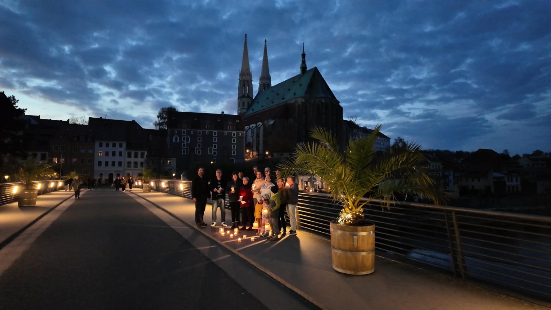 Brückensingen in Görlitz auf der Altstadtbrücke der Europastadt Görlitz/Zgorzelec